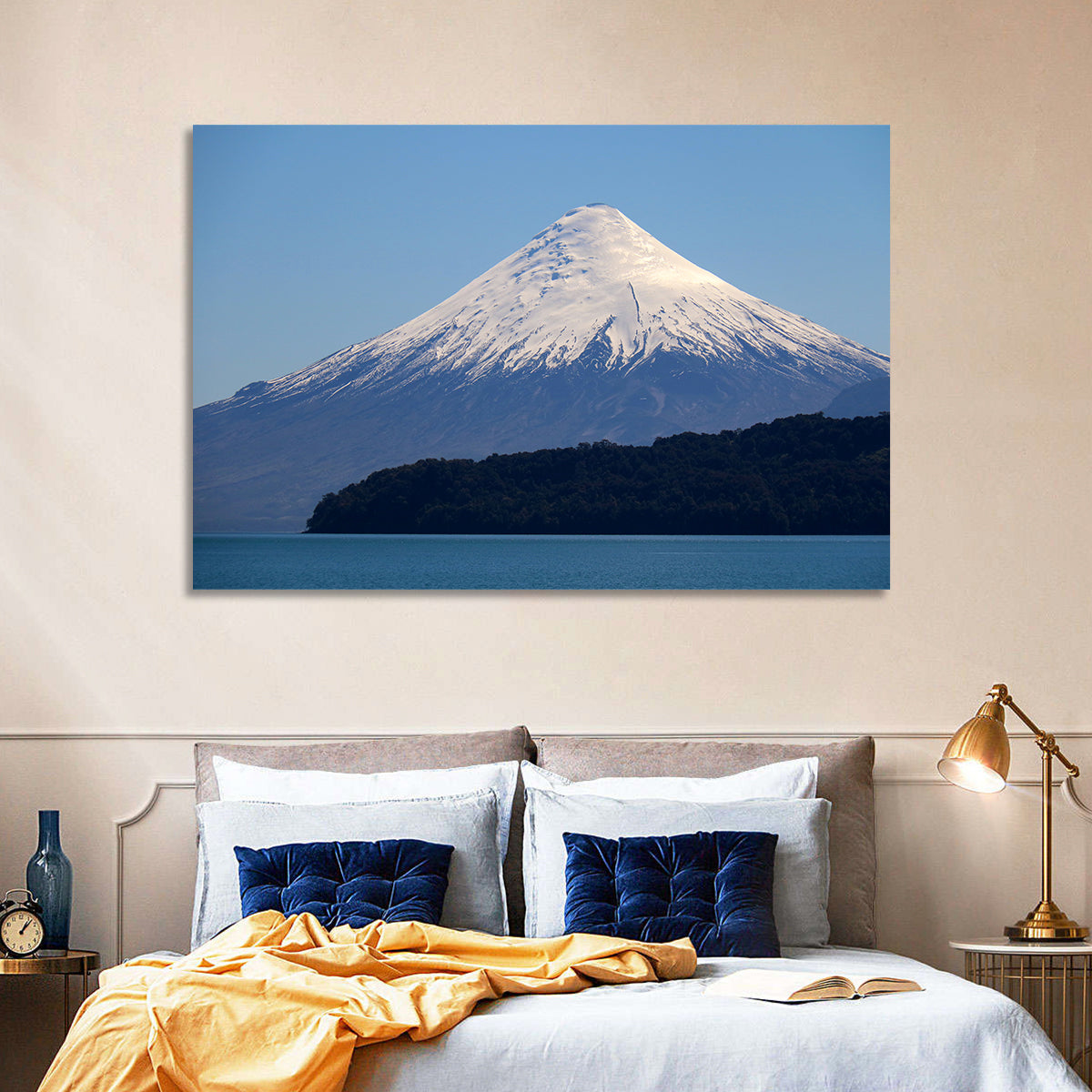 Snow-capped Osorno Volcano Over Lake Wall Art