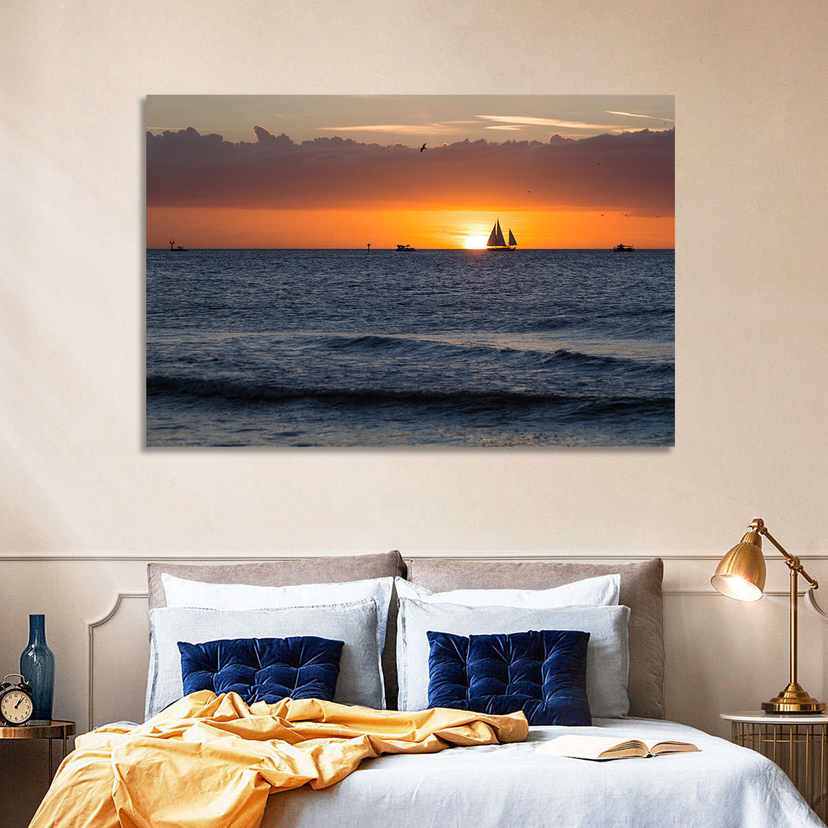 Florida Sailboat Sunset Wall Art