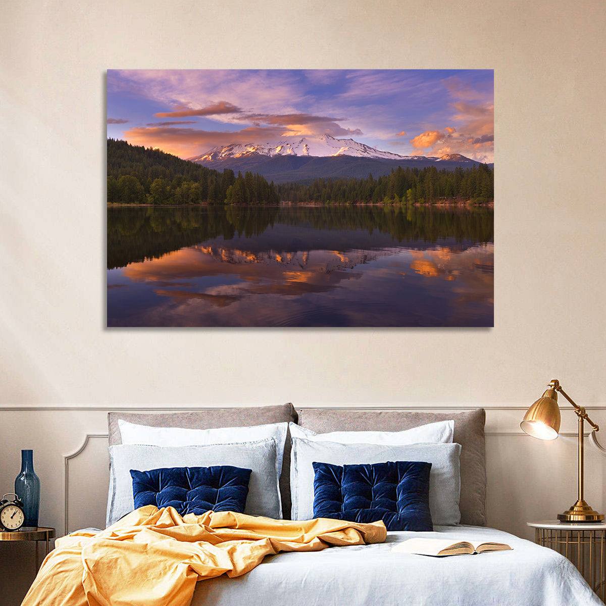 Mt Shasta Over Lake Siskiyou Wall Art