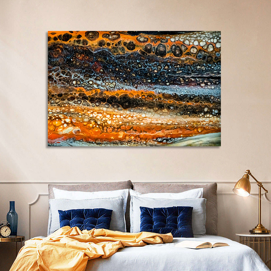 Cosmic River Strata Abstract Pour Wall Art