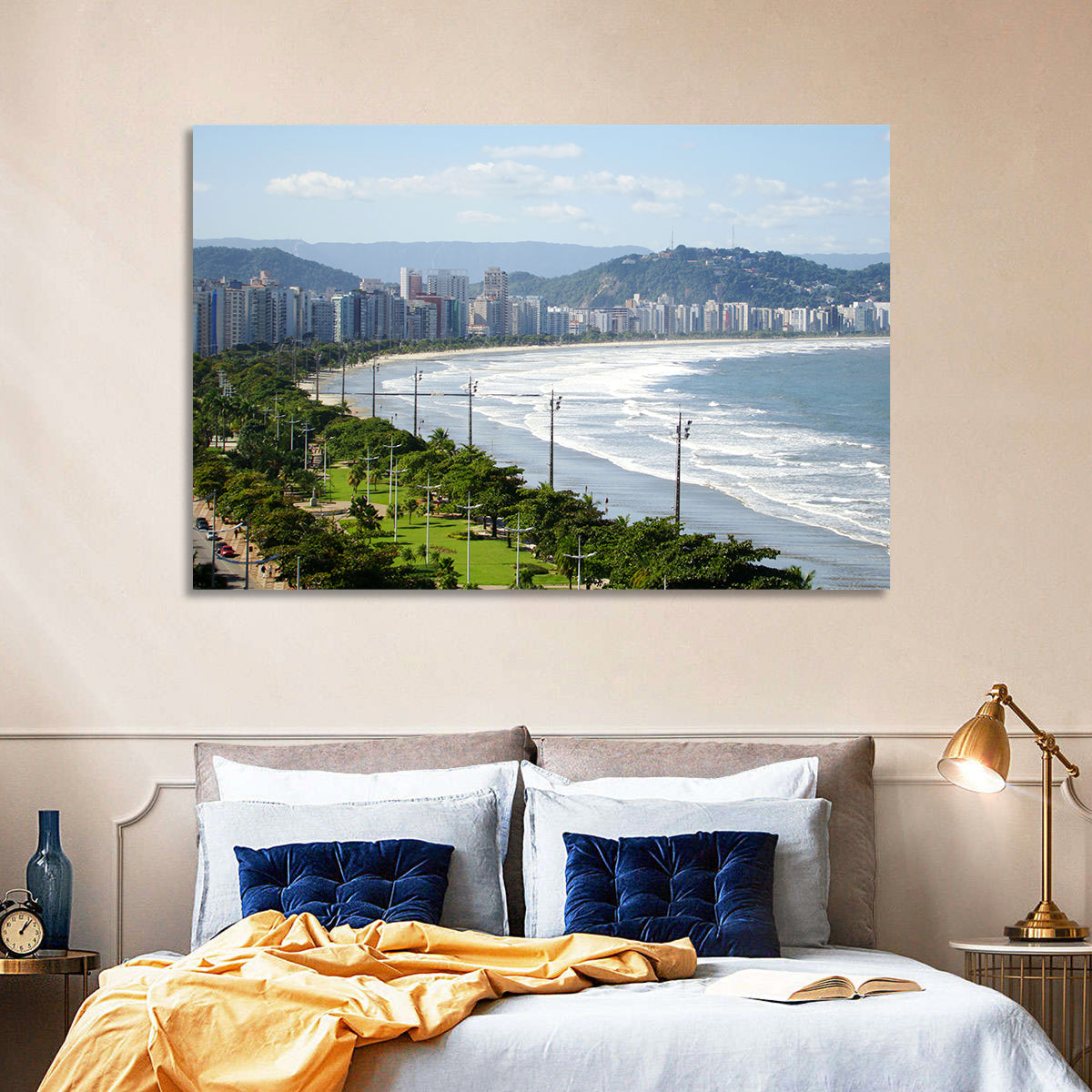 Santos Beach Promenade Wall Art in a room, landscape