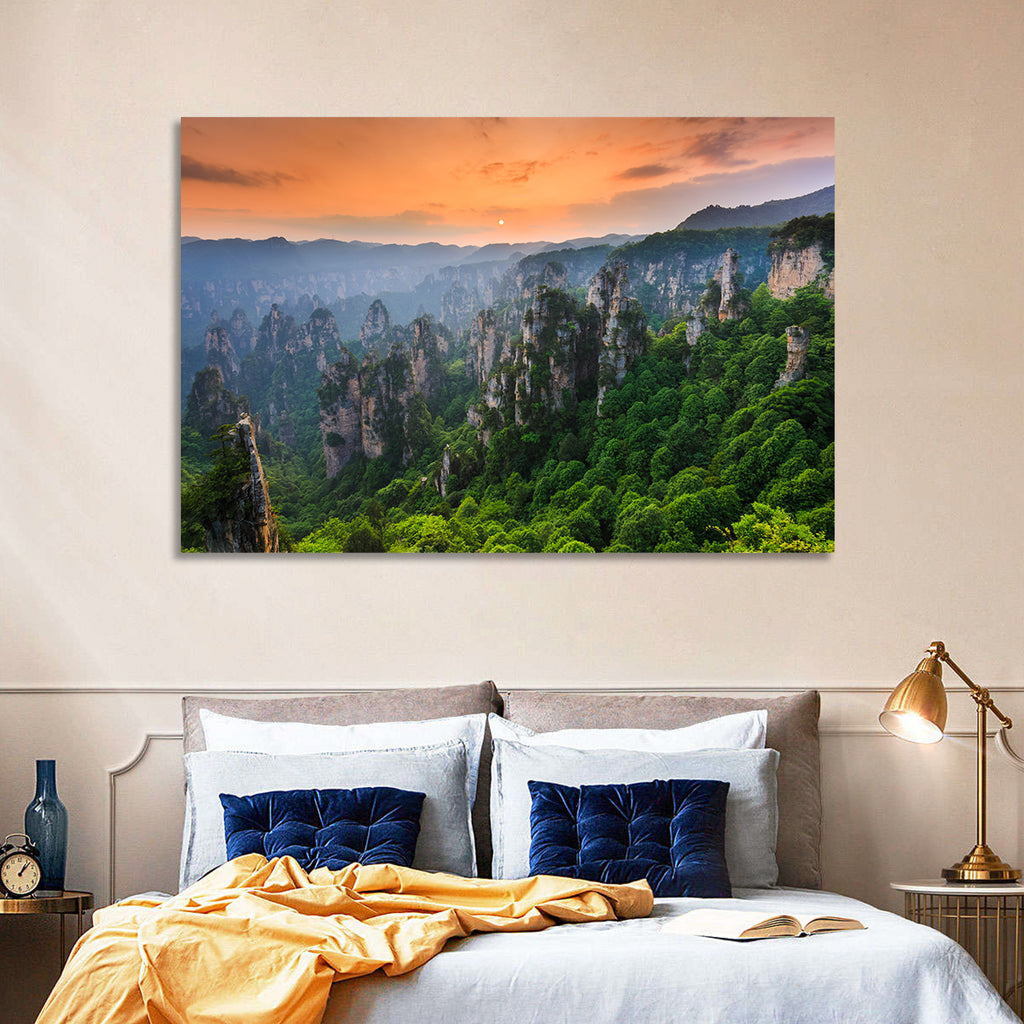 Zhangjiajie Forest at Sunset Wall Art