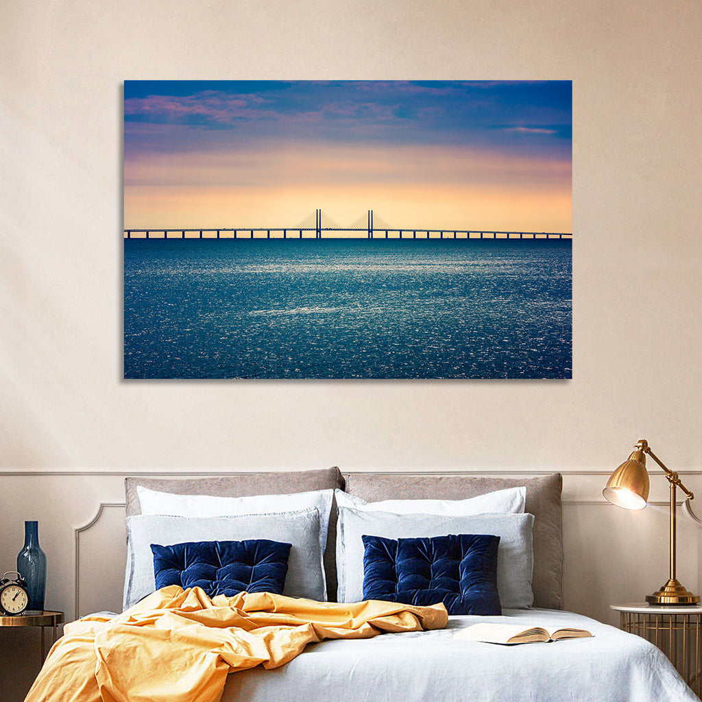 Øresund Bridge at Sunset Wall Art