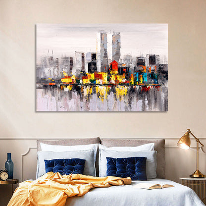 Abstract Skyline with Water Reflection Wall Art