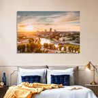 Vilnius Skyline at Golden Hour Wall Art