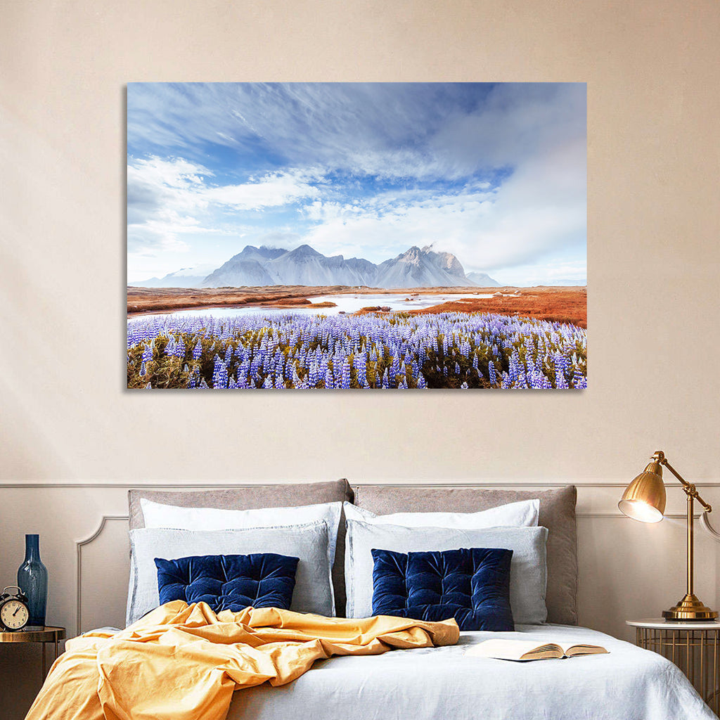 Lupine Fields at Vestrahorn Wall Art