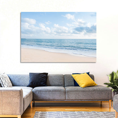 Minimalist Sandy Beach and Gentle Waves Wall Art