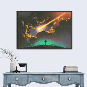 Meteor In Colorful Sky Wall Art