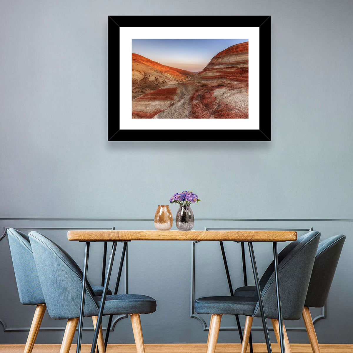 Khizi Candy Cane Mountains Wall Art in a room, landscape