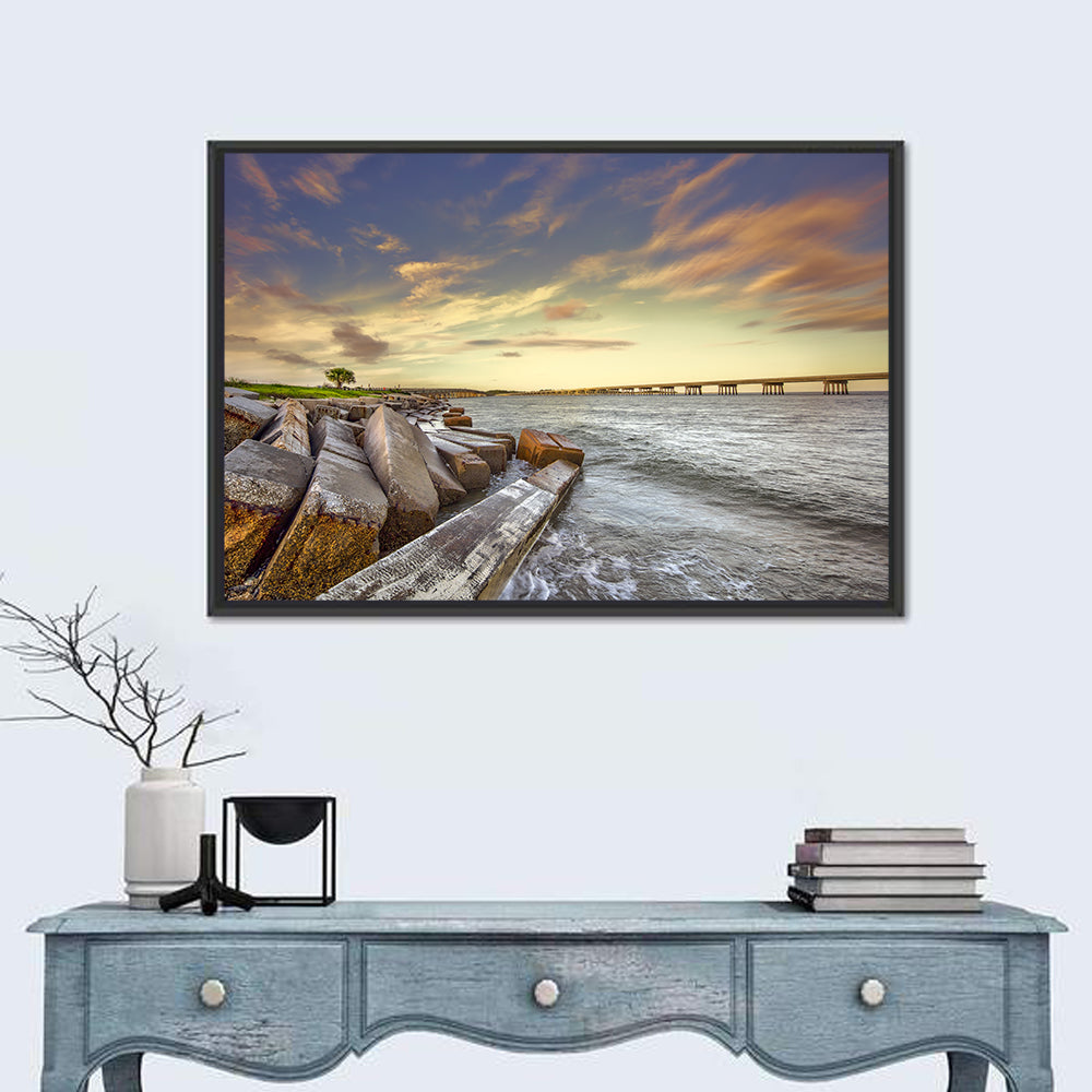 Nassau County Causeway at Sunset Wall Art in a room, landscape