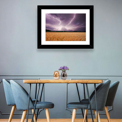 Lightning Over Wheat Field Wall Art