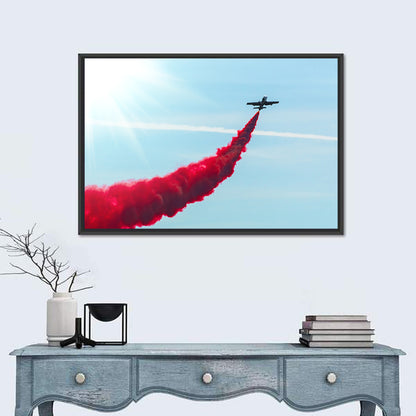 Flying Plane Smoke Tail Wall Art