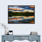 Herbert Lake Sunset Reflection Wall Art