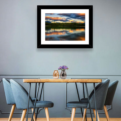 Herbert Lake Sunset Reflection Wall Art