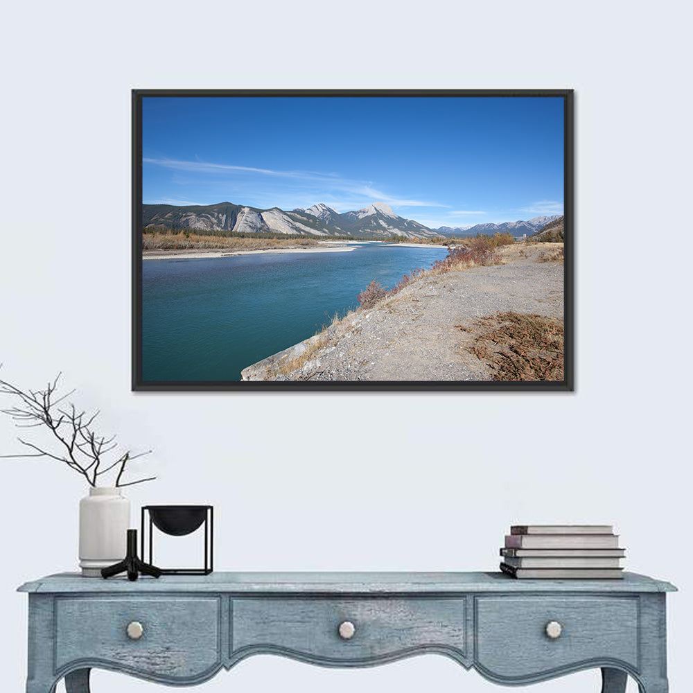 Mount Aeolus Over Athabasca Riverbank Wall Art