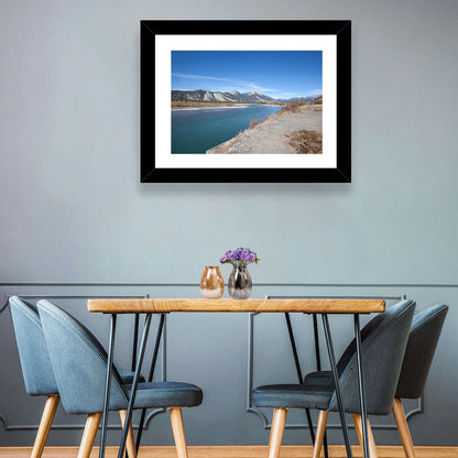 Mount Aeolus Over Athabasca Riverbank Wall Art