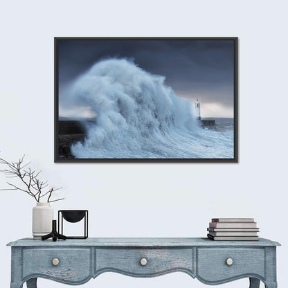 Lighthouse in a Sea Storm Wall Art