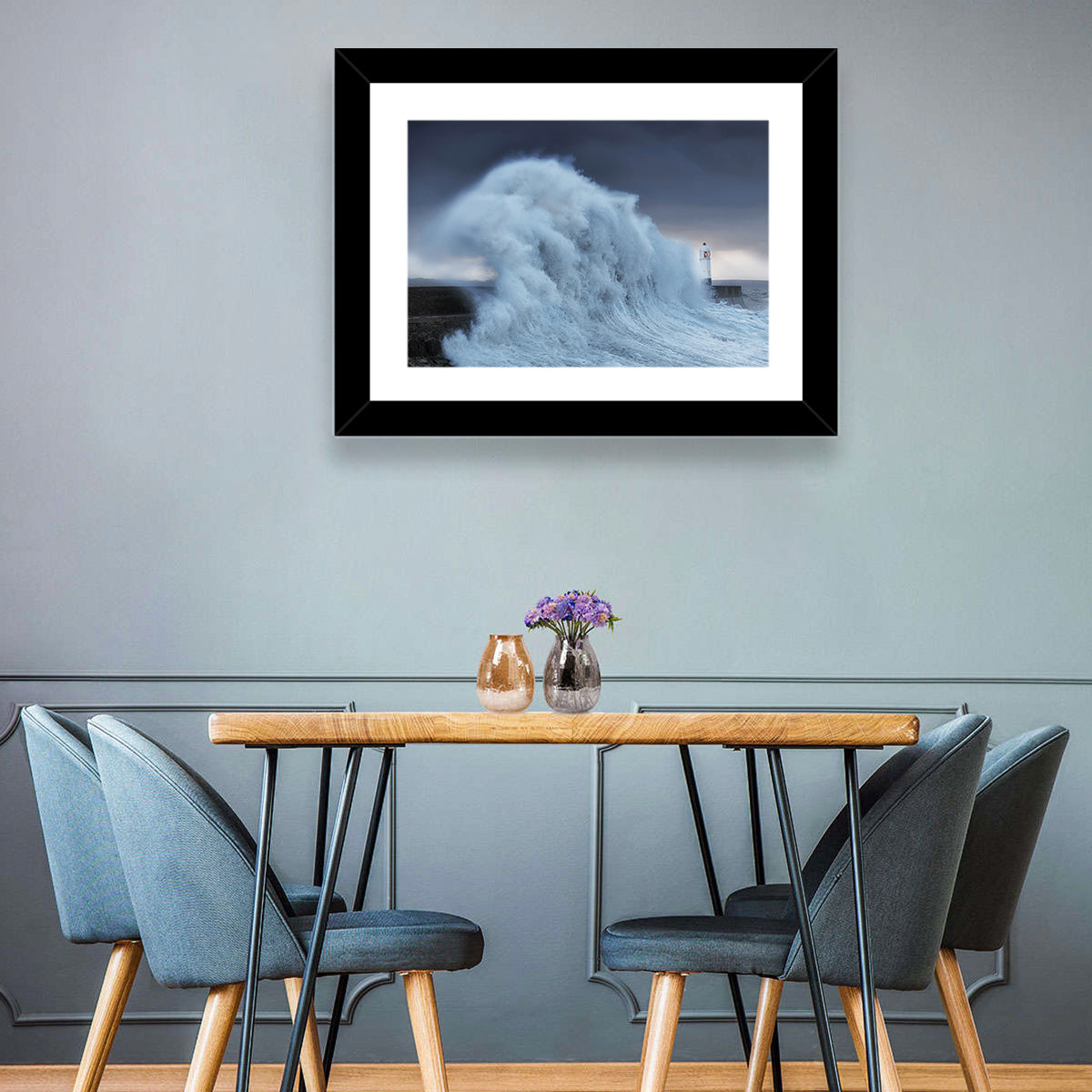 Lighthouse in a Sea Storm Wall Art