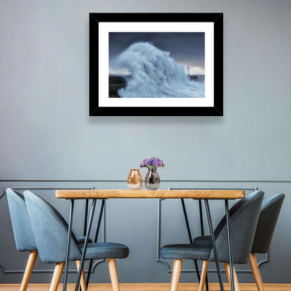 Lighthouse in a Sea Storm Wall Art