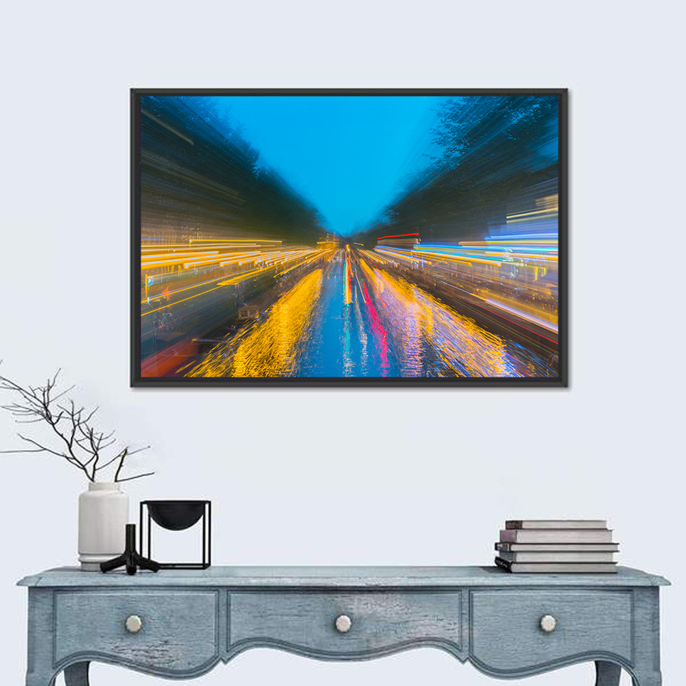 Canal Reflections at Night Wall Art