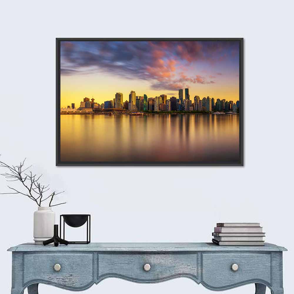 Coal Harbour Sunset, Vancouver Wall Art in a room, landscape