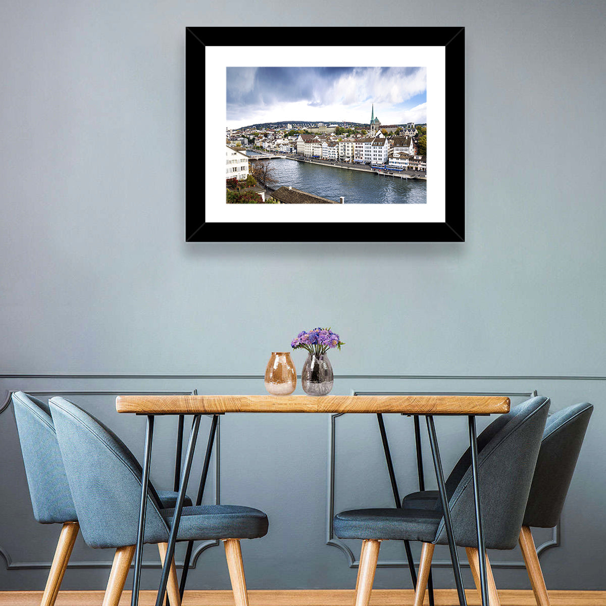 Limmat River at Fraumünster, Zurich Wall Art