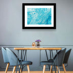 Cerulean Marbled Waves Wall Art