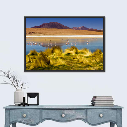 Flamingos on Salt Lake Wall Art