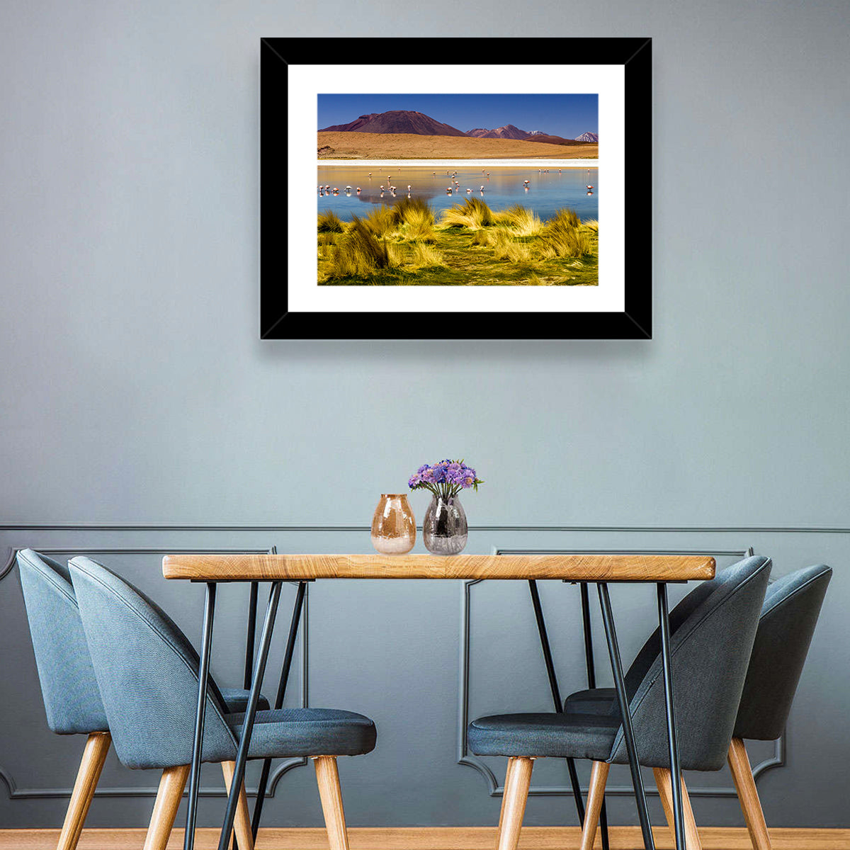 Flamingos on Salt Lake Wall Art