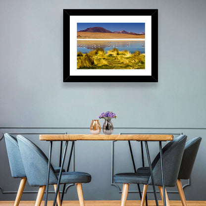 Flamingos on Salt Lake Wall Art