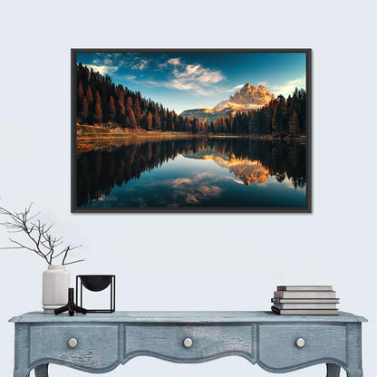 Lago Antorno Golden Hour Reflection Wall Art