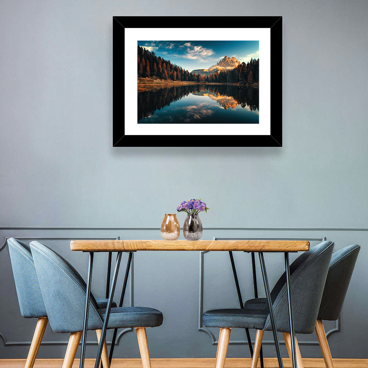 Lago Antorno Golden Hour Reflection Wall Art