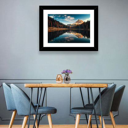 Lago Antorno Golden Hour Reflection Wall Art