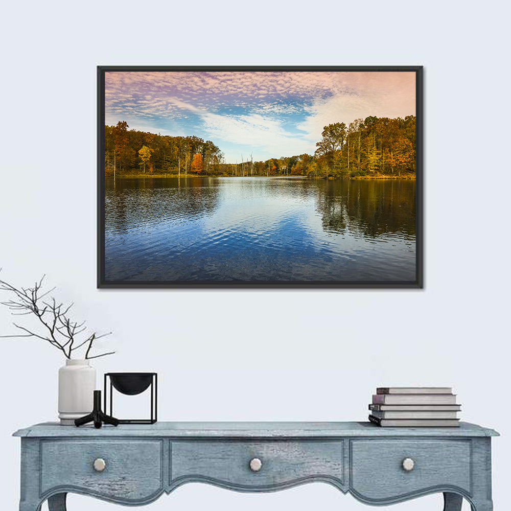 Seneca Lake Autumn Reflection Wall Art