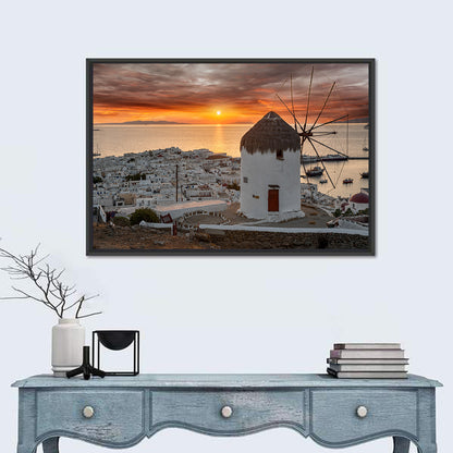 Kato Mili Sunset, Mykonos Wall Art