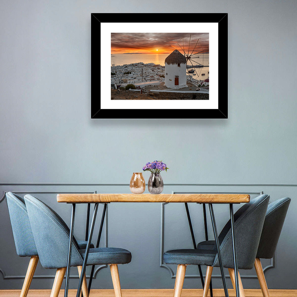 Kato Mili Sunset, Mykonos Wall Art