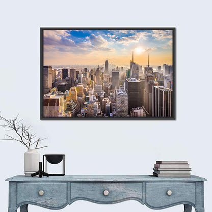 New York City Skyline at Golden Hour Wall Art