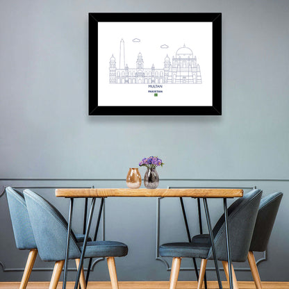 Multan Skyline with Shah Rukn-e-alam Wall Art