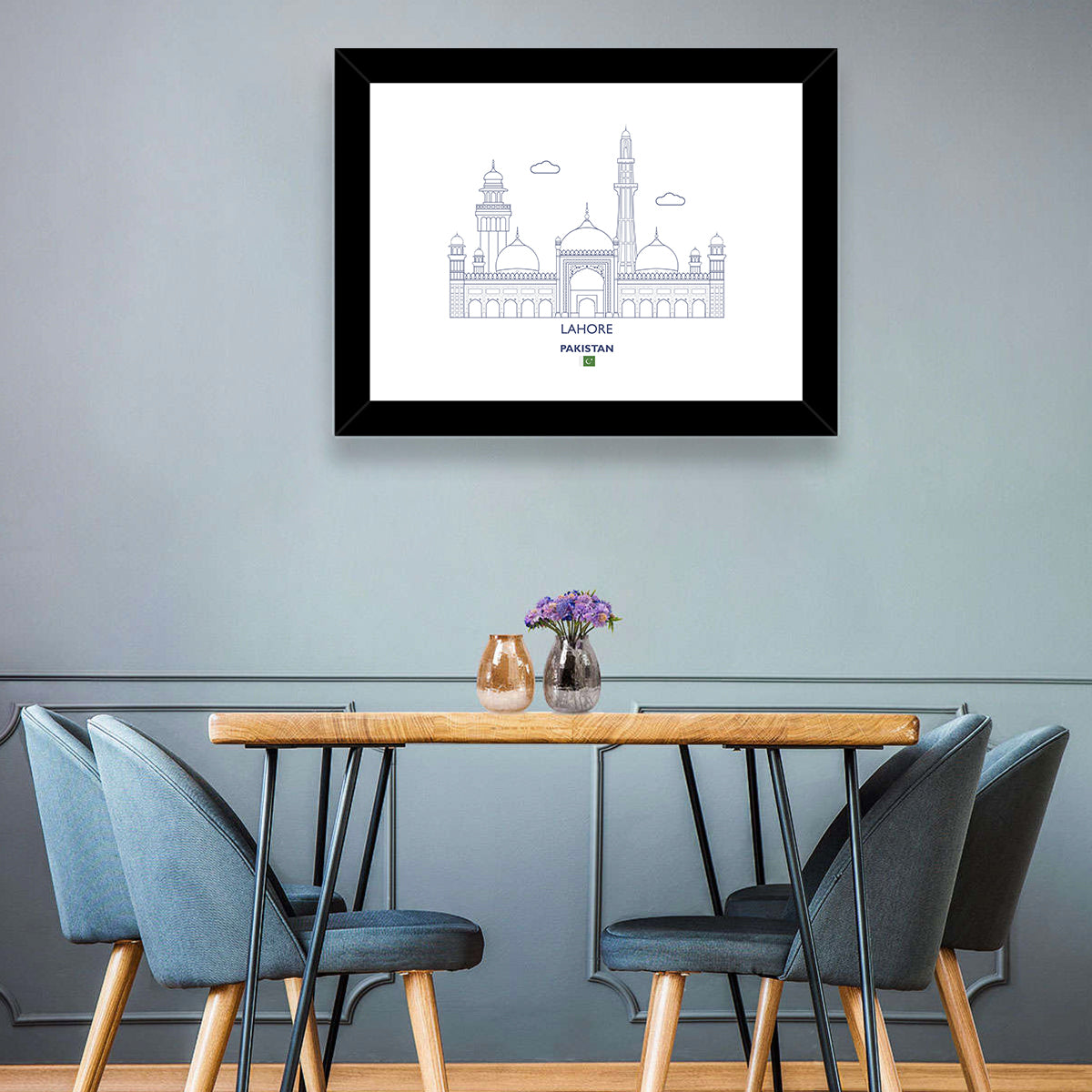 Lahore Skyline with Badshahi Mosque Wall Art