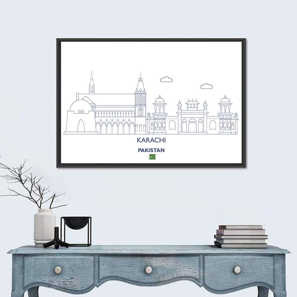 Karachi Skyline with Mazar-e-quaid Wall Art
