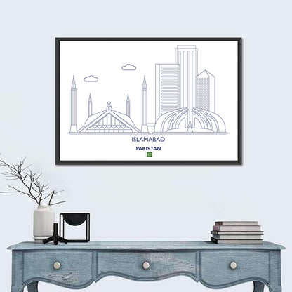 Islamabad Skyline Line Wall Art
