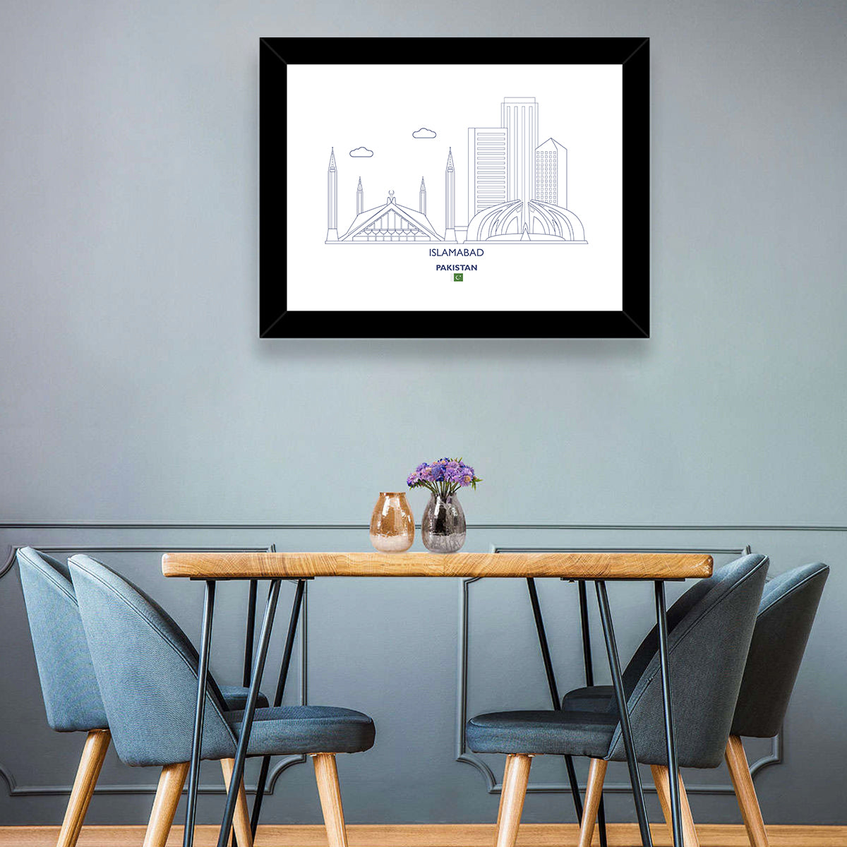 Islamabad Skyline Line Wall Art
