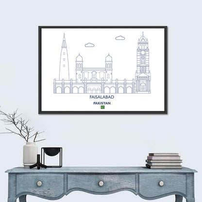 Faisalabad Clock Tower Skyline Wall Art