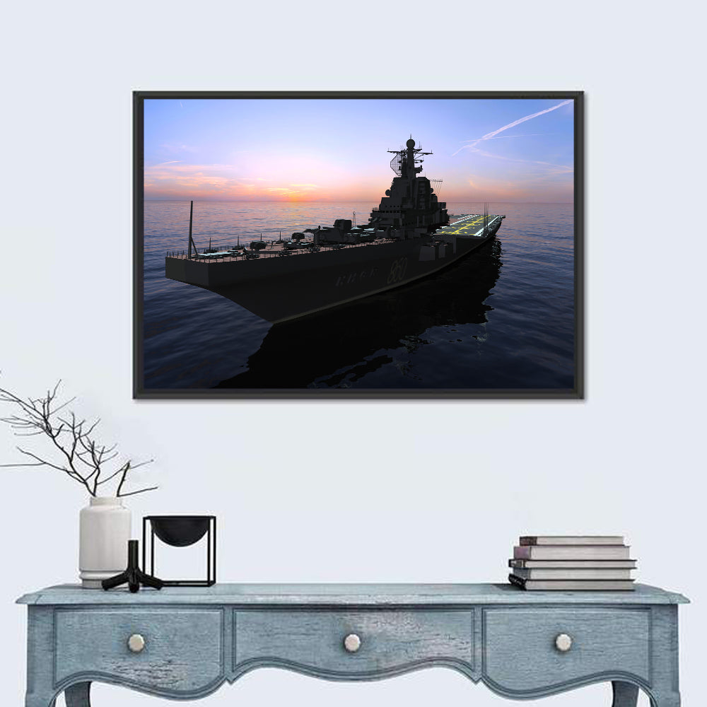 Aircraft Carrier 860 at Dusk Wall Art