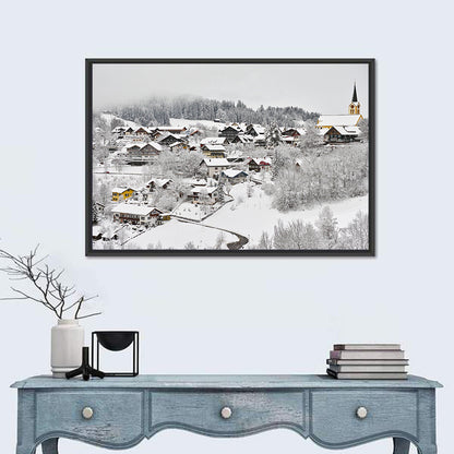 Oberstaufen Winter Village Wall Art