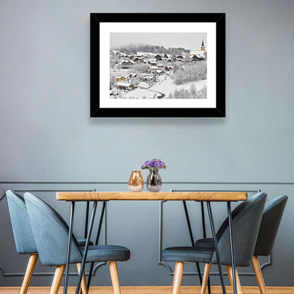 Oberstaufen Winter Village Wall Art