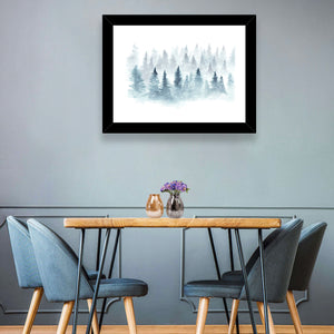 Watercolor Foggy Forest Wall Art