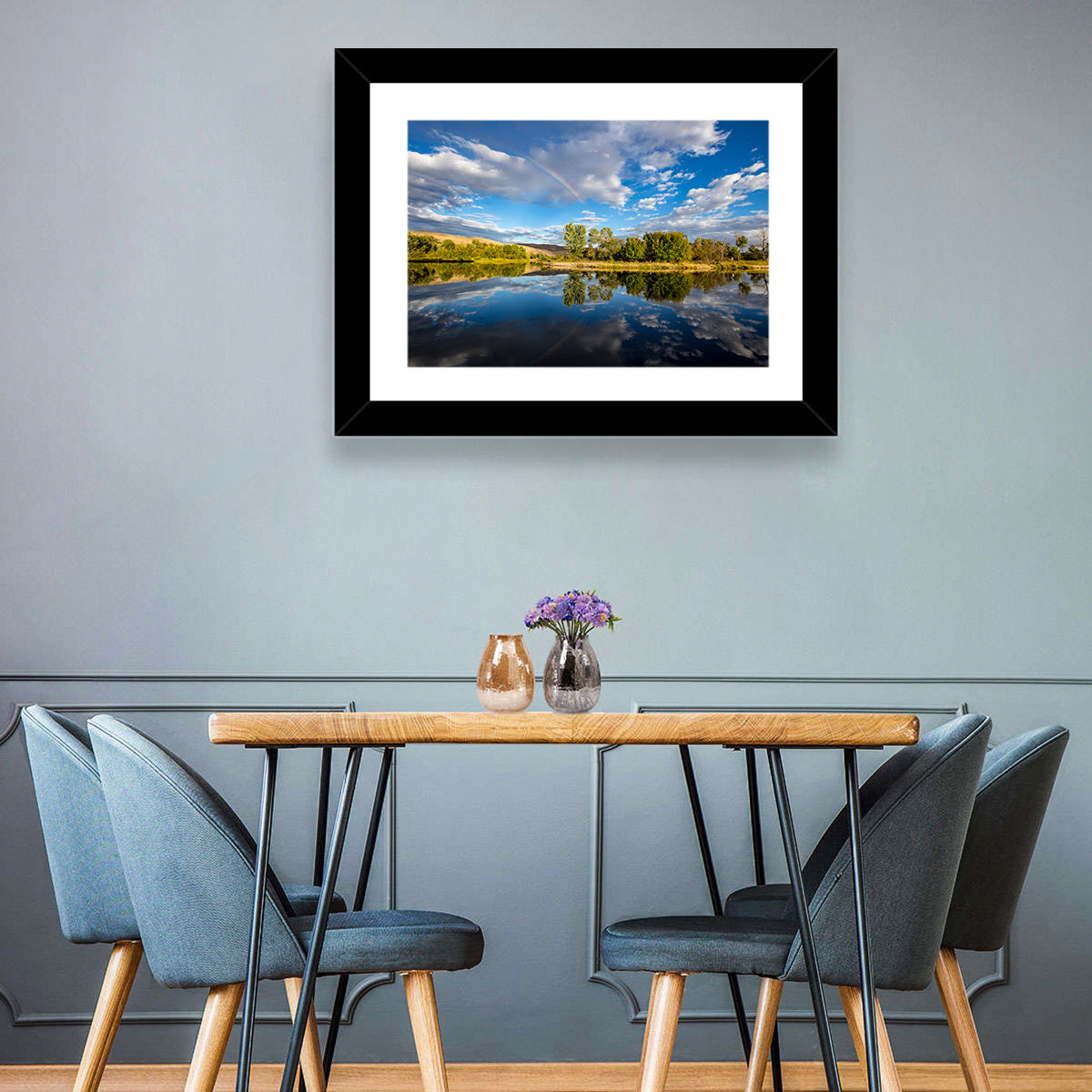 Boise River Rainbow Reflection Wall Art