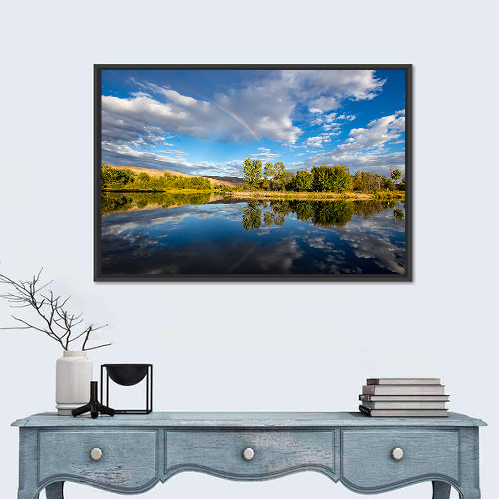 Boise River Rainbow Reflection Wall Art