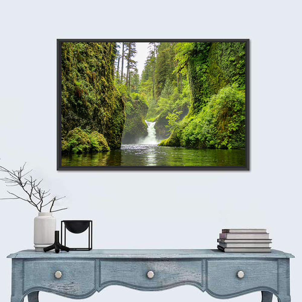 Punch Bowl Falls, Cascade Locks Wall Art in a room, landscape